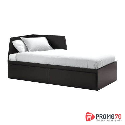 Brimnes cadre lit d'appoint avec 2 tiroirs, blanc