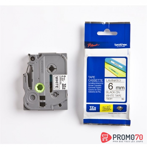 Brother ruban noir - blanc 6mm