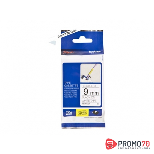 Brother ruban noir - blanc 9mm
