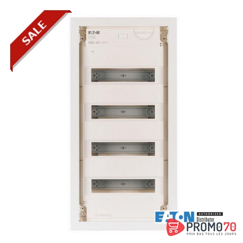 Coffret de distribution encastré; à 2 rangées; porte métallique plate