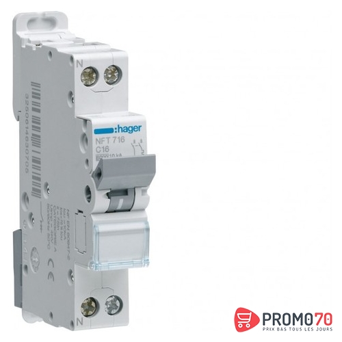 Disjoncteur modulaire 1p c 6a 6ka