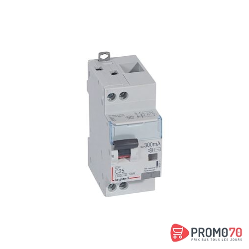 Disjoncteur modulaire 1p+n c 25a 10ka diff ac 300ma