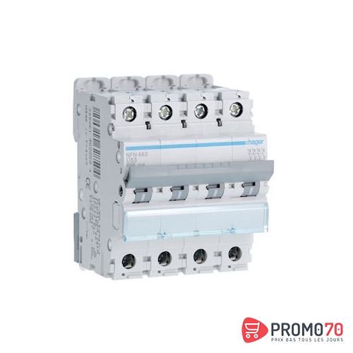 Disjoncteur modulaire 4p courbe c 10a 4,5ka