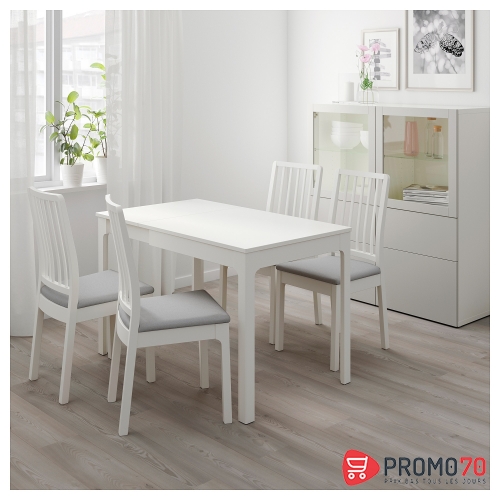 Ekedalen - ekedalen table et 2 chaises, blanc, gris clair orrsta