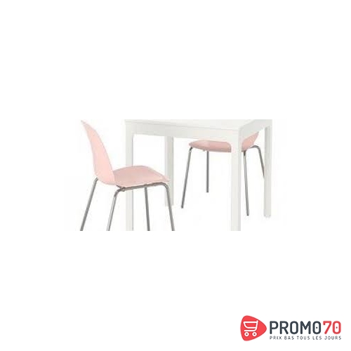 Ekedalen-  leifarne table et 2 chaises, brun foncé, rose