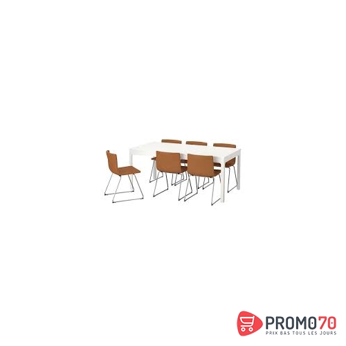 Ekedalen - leifarne table et 2 chaises, chêne, blanc 