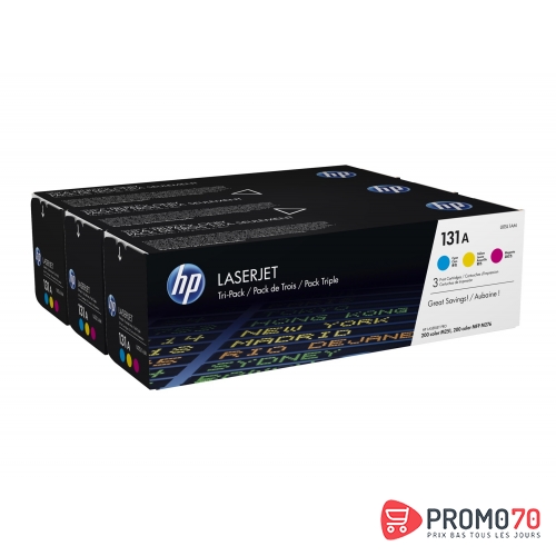 Hp 131a 3-pack cyan/magenta/yellow original laserjet toner cartridges