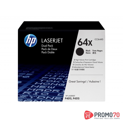 Hp 64x 2-pack high yield black original laserjet toner cartridges