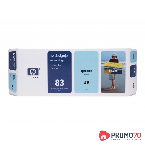 Hp 83 680-ml light cyan designjet uv ink cartridge