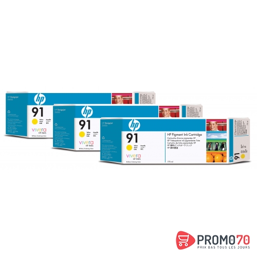 Hp 91 3-pack 775-ml light magenta designjet pigment ink cartridges