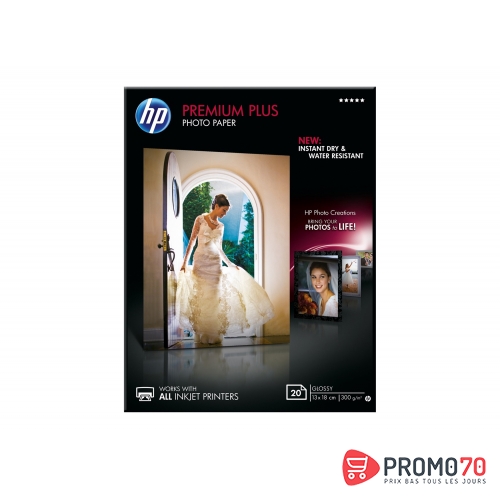 Hp premium plus glossy photo paper-20 sht/13 x 18 cm