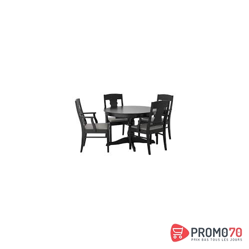 Ingatorp-ingatorp table et 4 chaises, noir
