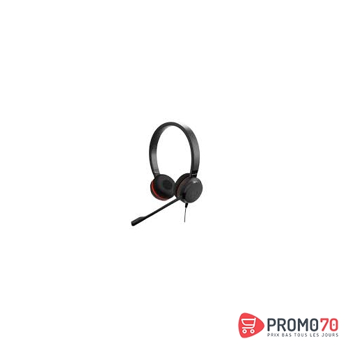 Jabra evolve 30 ms stereo usb headband, noise cancelling, usb connector, with mute-button and volume control on the cord, with leather ear cushion, microsoft optimized