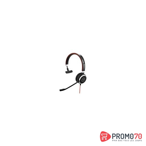 Jabra evolve 40 ms mono usb headband, noise cancelling, usb connector, with mute-button and volume control on the cord, busylight , discret boomarm, microsoft optimized