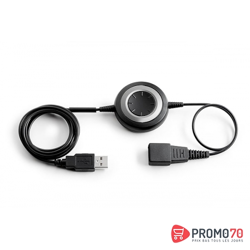 Jabra link 280, usb-amplifier qd to usb, plug & play connection for corded jabra headsets with pc-based audio- and voice applications, call control button, integrated bluetooth connection