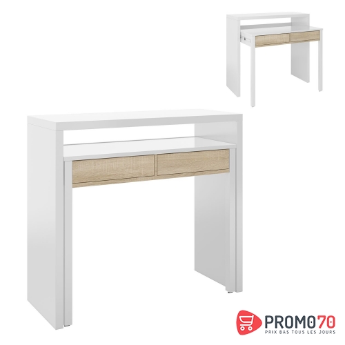 Malm bureau avec tablette coulissante, blanc