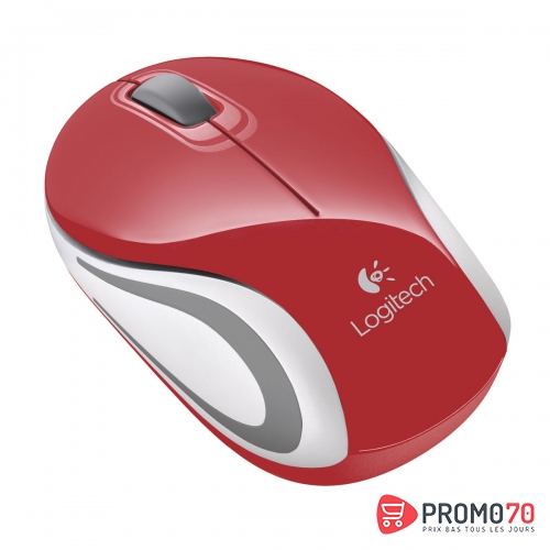 Mini souris sans fil m187 rouge
