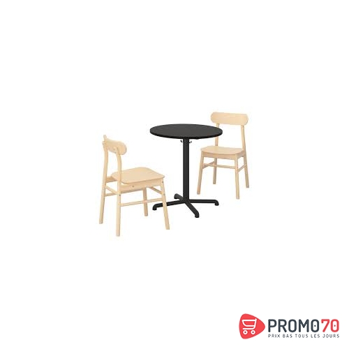 Stensele/ r??nninge table et 2 chaises, anthracite, bouleau anthracite