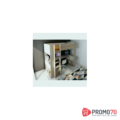 Stuva/ fritids combinaison lit mezzanine avec 3 tiroirs - 2 portes, blanc, rouge