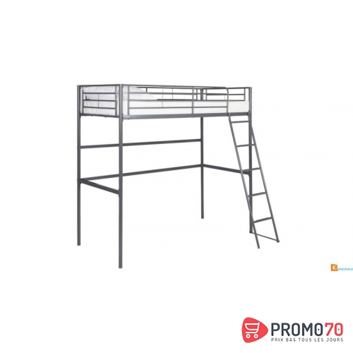 Sv??rta cadre lit mezzanine, couleur argentée