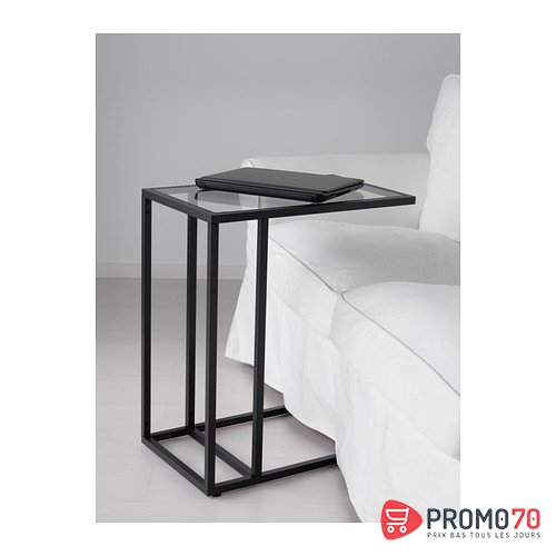 Vittsj?? support pour ordinateur portable, noir-brun, verre